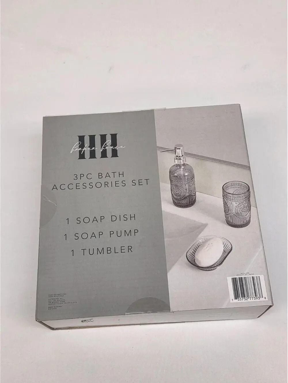 3 Piece Bathroom Accessory Set Vanity Countertop Decor Soap Dispenser Tumbler Cu